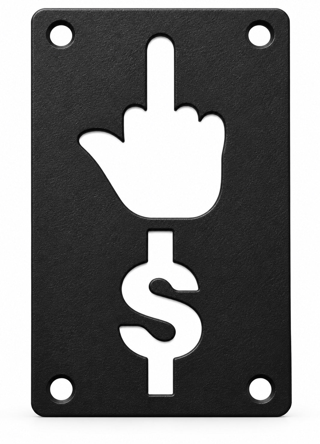 Mid Finger $ Warning Label, Left Rear Fender